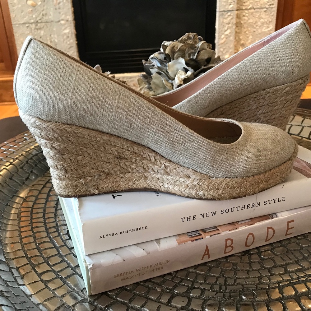 J. CREW SEVILLE METALLIC ESPADRILLE WEDGES - Picture 9 of 14